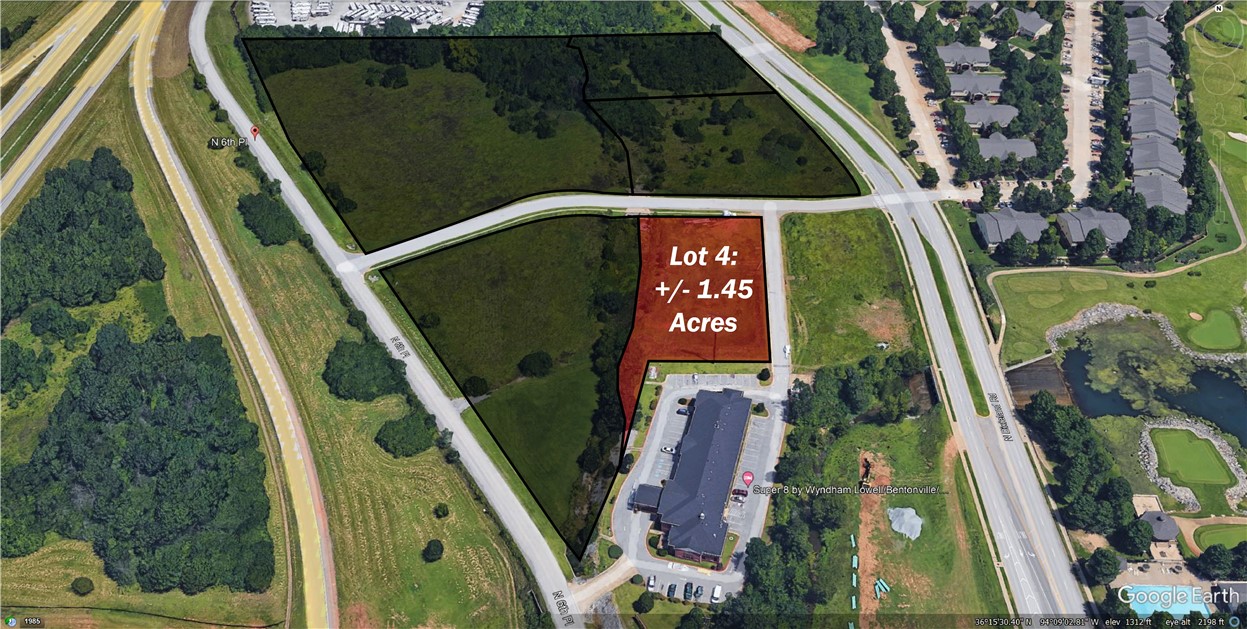 Exceptional +/- 1.45 Acre commercial property offering prime development potential in a rapidly growing community. Situated on the corner of Dixieland and Hospitality, this lot is currently Zoned C-2 Urban Thoroughfare Commercial, it is ideally situated just off I-49, the major interstate system running through Northwest Arkansas, which sees approx. 109,000 VPD. Buyer to bring their own sewer.
