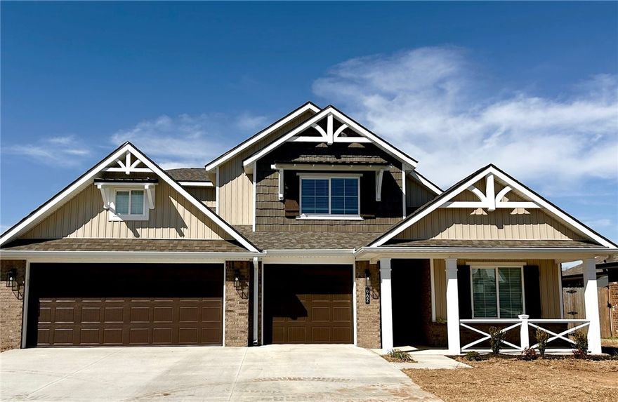 This stunning new construction home offers 2427 sq ft of thoughtfully designed living space, featuring 5 spacious bedrooms- 2 conveniently located on the main floor both w/ full bath ensuites. This set up is perfect for when family visits or a nursery downstairs close to parents bedroom. Upstairs are 3 bedrooms all w/ walk in closets. The open floor plan creates a seamless flow ideal for both everyday living & entertaining. The kitchen is beautifully upgraded w/ Milano Quartz countertops & cabinetry w/ soft-close hardware throughout. You will love the upgraded LVP flooring & plush carpet that add both style & comfort. 3 FULL bathrooms! Primary has split vanities & 5 x 5 dual head shower, laundry connected to primary closet. Spacious WALK IN attic for storage. If you're hosting family gatherings or cheering on your favorite team the is layout is ideal. Complete w/ a 3 car garage! Gas regulator on back porch for grill. This plan sells quickly make your appointment today to come see it! Taxes based on new construction