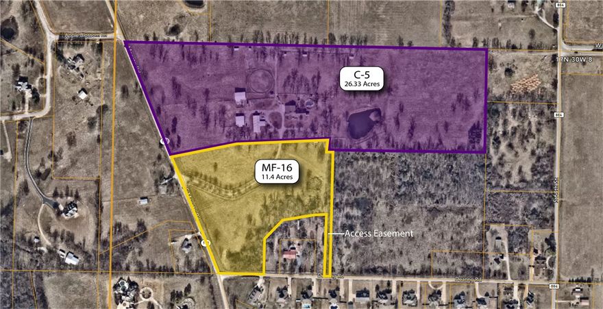 LOCATION, LOCATION, LOCATION. 37.76 acres prime development property, located in West Springdale. 26+ acres already zoned C-5 and 11+ acres zoned MF-16. Property has frontage along Hwy 112 and just south of Don Tyson Blvd extension. Improvements on property could be income producing until development occurs. Call agent for more details.