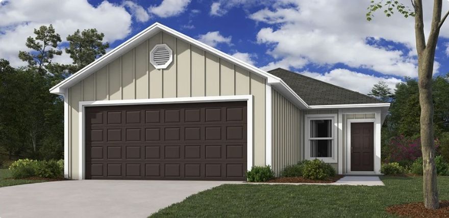 The Cooper, a beautifully designed new construction home offering 3 bedrooms, 2 bathrooms, and 1,248 square feet of thoughtfully crafted living space. Perfect for first-time homeowners, growing families, or those looking to downsize without compromise, this single-level home blends functionality with modern charm. Step inside to an open-concept layout that seamlessly connects the living, dining, and kitchen areas, ideal for entertaining or relaxing in everyday comfort. The kitchen features sleek cabinetry, energy-efficient appliances, and a central island perfect for meals or casual conversation. The primary suite is tucked away for privacy and includes a walk-in closet and an en-suite bathroom. 2 additional bedrooms and a second full bath provide flexibility for family, guests, or a home office. Energy-efficient systems, modern fixtures, and quality materials throughout ensure peace of mind and lasting value. Outside, enjoy a covered entry, attached garage, and a backyard space ready for your personal touch.