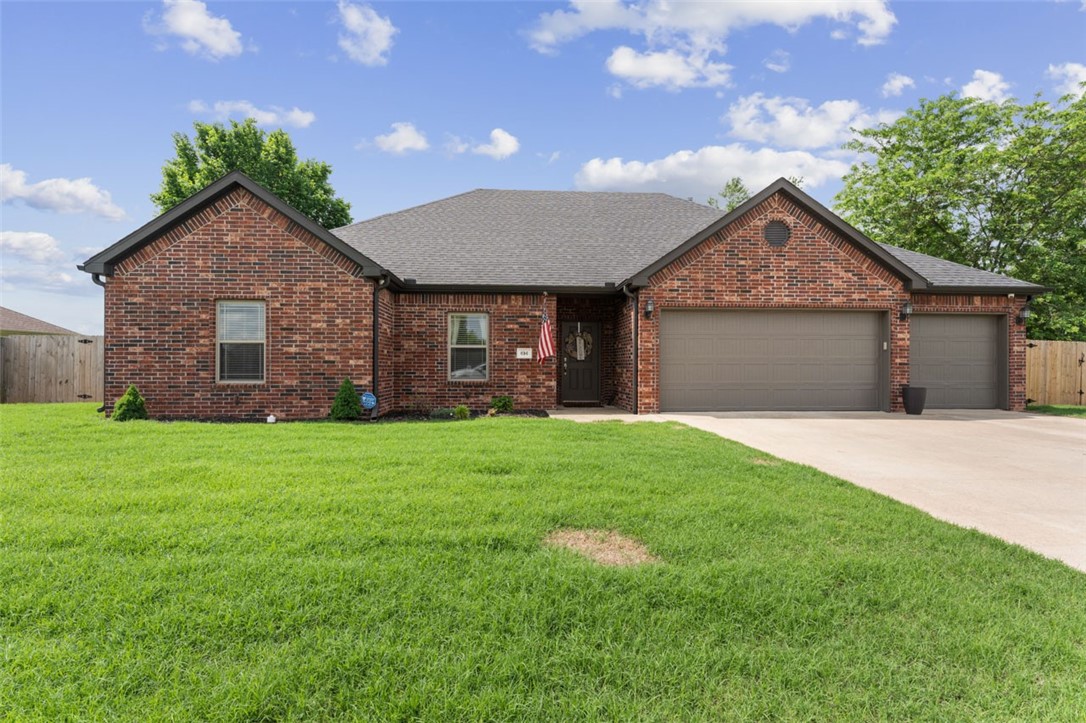 Modern styles with small town convenience, like-new condition yet timeless quality. Imagine yourself enjoying this cheery and well designed layout for yourself every day! This home truly has so many special details, starting with the spacious 3 car garage and full brick exterior. Situated just around the corner from all the Pea Ridge action downtown and on one of the largest lots in Battlefield Estates, welcome to your place of rest and peace. Whether enjoying a quiet evening on the covered patio or hosting a party around the massive kitchen island, or just washing it all away in the stylish tiled shower, this is going to feel like home! Don't miss the large bedrooms and fantastic closets, low maintenance tile flooring and an actual pantry! With all these things going for it you won't want to wait long, come see this special home today!
