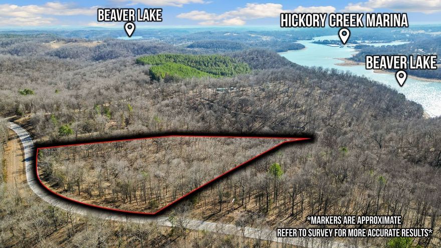 Explore 8.78 acres of beautiful, mostly wooded land with seasonal Beaver Lake views and several prime building sites. Just a short drive from Hobbs State Park, this property is ideal for outdoor enthusiasts, offering easy access to hiking, biking, fishing, and wildlife watching. Perfect for your dream home or recreational getaway, the land also features a deer stand (owned by seller - will be removed), making it great for hunting or off-road adventures with side-by-sides. Electric is available at the street, but a well and septic system will be required. Note: 4-wheel drive is recommended for access, and while the property has no lake access, a road is cut in all the way to the bottom with easy turning access.