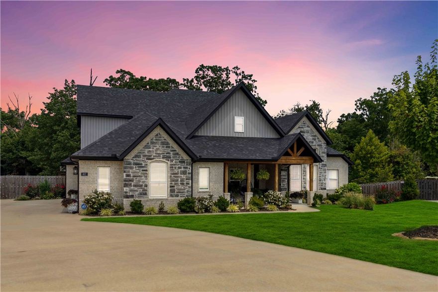 WELCOME! Featuring 5 bedrooms 3.5 baths, a formal dinning and a dedicated office. This home sits on a .77 acre lot. With an immaculate front exterior. This home welcomes you with a high ceiling foyer with crown molding that leads to the living area greeting you with vaulted ceilings and wooden beams. A spacious kitchen with granite counters, gas commercial 6 burner cooktop, triple oven, pot filler, pantry, backsplash, wine fridge & bar. Primary suite with spacious walk-in closet, walk-in shower and soaker tub. 3 additional bedrooms downstairs. 5th bedroom upstairs that could be used for additional entertainment. Enjoy the extended covered back deck with a wooden privacy fence on both sides and black chain link fence with a gate to the back of the property. The underneath of the deck has been enclosed with a door for additional storage. Home is wired for surround sound in living area and back deck. Don’t miss out!