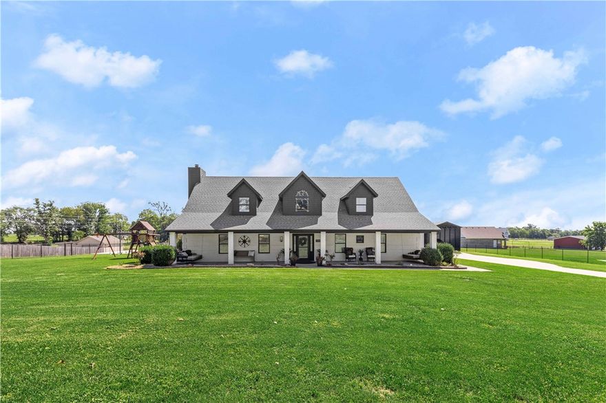 Check out this rare property that includes guest house/mother in law quarters! Amazing list of amenities! Beautiful main home that was completely remodeled approx 5 years ago! It features an open concept living area complete with a beautiful and high efficiency wood burning fireplace! Bedrooms are massive! 3 bed 4 baths approximately 3970 sq ft. Beautiful kitchen, large laundry room, huge front porch and 3 car garage!! Guest house is 3 bedrooms and 2 baths approximately 2946 sq ft! RV covered parking with elec hookups! In ground gunite pool, basketball court,  shop building is currently set up as a gym and has tons of storage and overhead doors! Whole house generators for both houses! Storm shelter, fire pit area, gated entry and all on a beautiful 2 acre lot!! Location is amazing! Only 10 minutes to Bentonville Square, 3 minutes to Metfield Country Club and golf course, and in Pea Ridge School district! Close to Bella Vista bike trails!