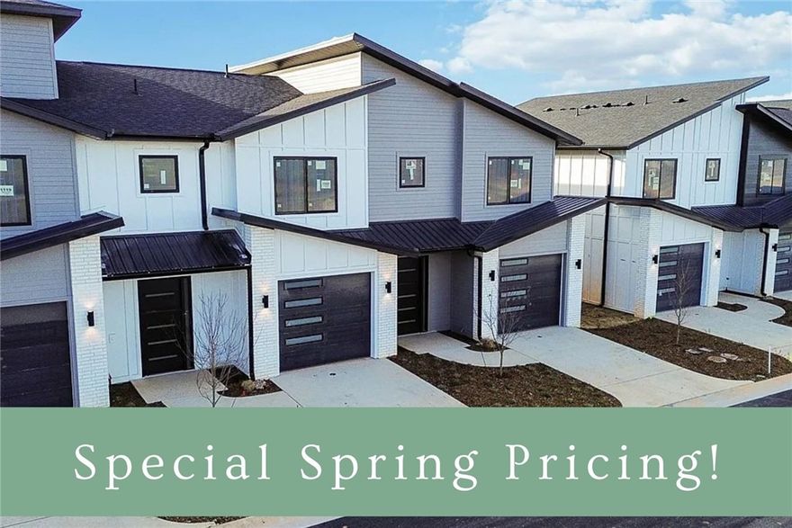Welcome to Parkside of Lowell — where contemporary design meets vibrant community living. These thoughtfully crafted luxury townhomes boast spacious open floor plans, finishes include quartz countertops, stainless steel appliances, & elegant oak-style vinyl flooring throughout. With energy-efficient, all-electric systems, comfort meets cost savings year-round. This is the Lucy plan-with "Medium" interior finishes. Perfectly positioned along the Razorback Greenway & surrounding the coming soon - Kathleen Johnson Park — future home of the exciting NWA Space and Science Center — Parkside offers unmatched access to outdoor living & convenience. Residents enjoy resort-style amenities, including a clubhouse, gym, pool, pickleball, basketball & more. No restrictions on short-term rentals, making Parkside a prime investment in the rapidly growing NWA region. Whether you're looking to live, rent, or invest — Parkside of Lowell is where it all comes together.