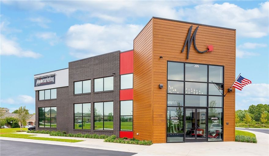 This one-of-a-kind 10,701 SF commercial property (7372 sf office, 3329 sf warehouse)—is more than just a building. It’s a launchpad for brands, creatives, and retail visionaries. Designed for teams who turn strategy into action, the space includes 7 private offices, 4 restrooms, an IT room, fixture room, warehouse, laundry, supply room, and a private lactation suite. The open balcony and game room area add a dynamic touch, perfect for fostering team culture and collaboration.

Whether you're building campaigns, rolling out product launches, or creating retail experiences, this property was made to support high-impact work from concept to completion. Set in a prime Bentonville location, it’s the ideal HQ for companies that don’t settle for average.
Ample parking, flexible workspace zones, and a layout built to scale with your business make this a rare opportunity for teams who blend creativity with execution. Don't miss this opportunity to make this your ideal work space!