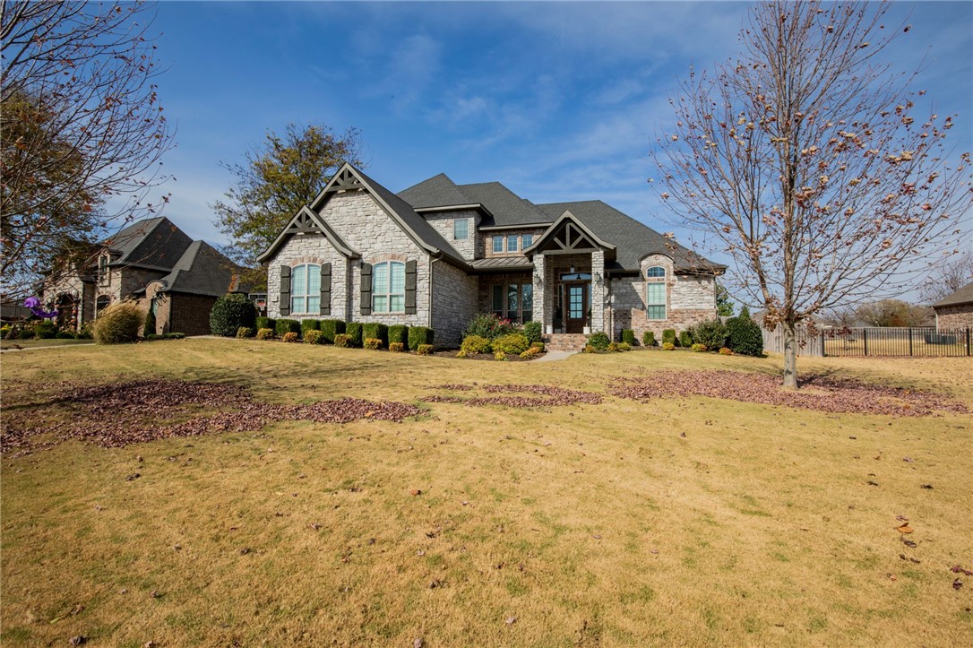 The perfect home in one of the most exclusive gated neighborhoods in all of Fayetteville is on the market. Showings to start November 1st! Sitting on a fully useable .90 acre lot that will check every box in your search. 3 car, side load garage, 4 true bedrooms, with 3.5 baths, laundry room, massive office, and large bonus room that is NOT included in the bedroom count. It has both eat in kitchen and formal dining room spaces. You'll enjoy all of the natural light with tons of large windows sweeping through the kitchen, livingroom, office and primary room. The kitchen features double ovens and gas room with an nice open plan, perfect for entertaining. The enclosed patio with built in grill makes this one a true unicorn. The layout is perfect with 3 beds downstairs, 1 bed, bath, and bonus upstairs. Community pool and its zoned for Vandergriff Elementary, McNair Middle, Woodland, and Fayetteville High. Waterford is an exceptional place to live. It even comes with 3 stocked ponds full of bass if you enjoy fishing.