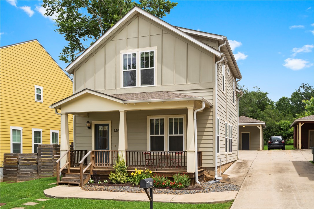 With school winding down and Razorback football revving up, this is the time to buy. Located in a sweat spot of Fayetteville this charming craftsman style bungalow is tucked into a vibrant, walkable stretch of East MLK. Offering Modern Luxury with timeless design. Boasting 3 bedrooms (each with a connecting bathroom!), a sunny upstairs office/game room, and elegant finishes throughout. Enjoy coffee in the mornings on the covered front porch, and roasting s’mores around the backyard fire pit by night. With shaker style cabinets, granite countertops, and delightful built in’s, engineered hardwood, and an open concept you’ll be right at home. On weekdays, bike to the UofA and on the weekends take a stroll to the nearby eateries. If you're scrambling for Airbnbs every game and the hunt's getting tougher than a hog call, then plant roots and invest in Fayetteville! Snap up the transferable business license and dive into this limited market. It’s time to call this place Home SOOIEET Home!