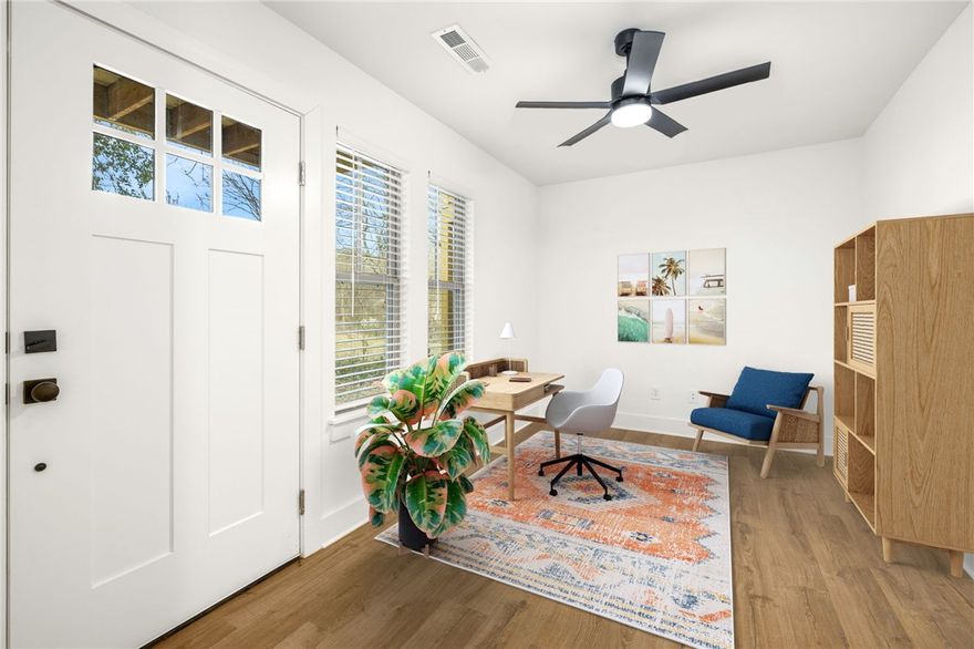 Brand New 1br 1 car garage Brick Condo Townhome close to UofA and Downtown Fayetteville. Elevated deck off kitchen with a home office and fiber internet available. Garage has extra room for storage, and a 220- charger for your EV vehicle. Energy efficient with spray foam and sound insulation. Financing likely needed to be in-house or cash.