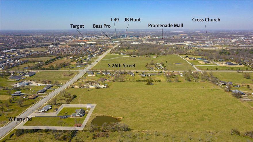 Endless opportunities await with this property. Approximately 1.76 acres located in a rapidly developing area of Rogers, less than 1 mile from the proposed Ozark United Soccer Stadium. The property is also conveniently situated less than 5 minutes from I-49, Pinnacle Hills Promenade, and the Walmart AMP.
The property currently includes an existing house, offering potential for rental income or interim use while planning future development. Currently zoned T3.1, this site offers strong potential for a variety of rezoning possibilities to accommodate your development strategy. Don’t miss this excellent development and investment opportunity in one of the area’s fastest-growing corridors.