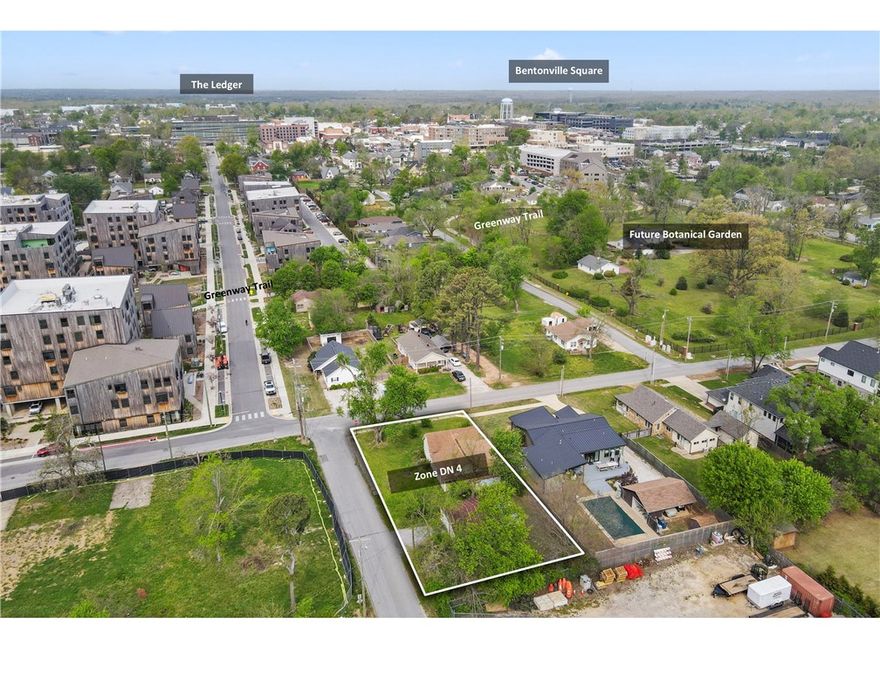 Come build your dream home. This is the location you've been waiting for. A rare opportunity to own a coveted corner lot in the heart of downtown Bentonville. Located at SE F and 3rd, with access to the Razorback Greenway, it's a short walk or bike ride away from all that downtown living has to offer. The Momentary is visible from your front porch; you have quick access to 8th Street Market, the downtown square, Walmart Home Office, and a future botanical garden across the street. Currently zoned as DN-4, this property has all the potential for a luxury home or townhome project. If you dream of downtown living, this is your chance to make it a reality. Also listed as land. MLS #1342865.
