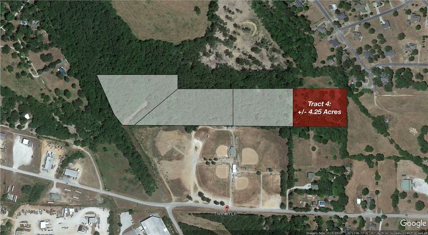+/- 4.25 acres with outstanding development potential! Build your dream home with plenty of privacy! Located behind A.L. Carter Ballpark, off Trinnen Lane, which connects to Highway 21, providing easy access to surrounding towns. Electric and Sewer are available on site with water available at the street. An access easement is located off Trinnen Lane. Conveniently situated approx. 1.4 miles from Berryville High School and 1.2 miles to the Carroll County Fairgrounds.