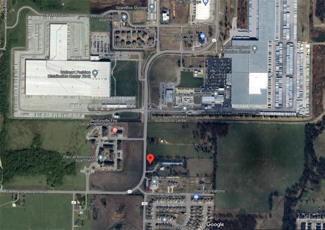 8 Acres of investment/development opportunity in Southwest Bentonville. Property is ideal for apartments, warehouses, office buildings. Existing structures of no value. Surrounded by apartments and Walmart distribution centers. Property also listed as Commercial, Refer to MLS# 1281749 (Eight acres will need to be surveyed and split from PID# 18-08980-000)