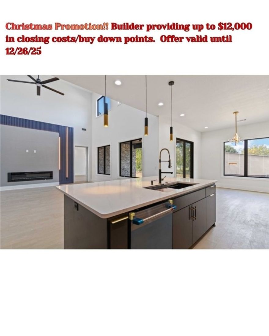 Builder providing up to $12,000 in closing costs/buy-down points.  
Offer valid until 12/26/25
The long search for your dream home has come to an end! This stunning contemporary home currently being constructed in the Soaring at Scissor Tail subdivision is the perfect home. Enjoy the spacious entryway with wooden floors, as large windows flood the space with natural light that highlights the houses’ sleek, contemporary kitchen serving as the heart of the home. The kitchen contains a gas cooktop, an oversized quartz island, custom cabinets, and a walk-in pantry. The living space contains 20 foot ceilings, top-quality finishes & impeccable design throughout with a linear fireplace, surround sound wiring etc.The beautiful amenities follow to the master suite containing an accent wall, double floating vanities, a corner tub, custom-tile shower, and a spacious walk-in closet. On the second floor there is a large game room, wet bar, extra bedrooms, and a theatre room that gives you all the space to enjoy.