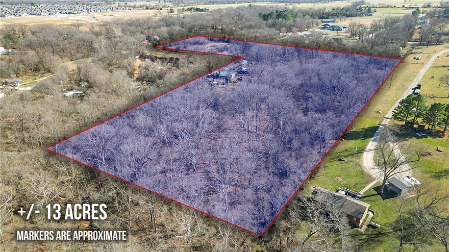 At the end of the gravel road, 10368 Johnson Hollow Road sits on 13 acres ready for your family — or your next development opportunity. Perfectly positioned near the Pea Ridge/Bentonville line, this location is close to everything we love in NWA.
Pea Ridge continues to grow, highlighted by the announcement of a new Walmart Supercenter just across Hwy 72 from the property, a nearby disc golf course, and ongoing residential and commercial development.
The 13 acres are split into two parcels — 10 acres and 3 acres — providing multiple beautiful building site options. The value is in the land, but the existing home sits on the 10-acre parcel and offers the opportunity to remodel or rent.
The home is on septic and features spring-fed water (no water or sewer bill), electric service, a large propane tank, and even a storm shelter for added peace of mind.
With continued growth in the area, this property presents potential for stunning homes on spacious lots or a place for your family to build your dream home.