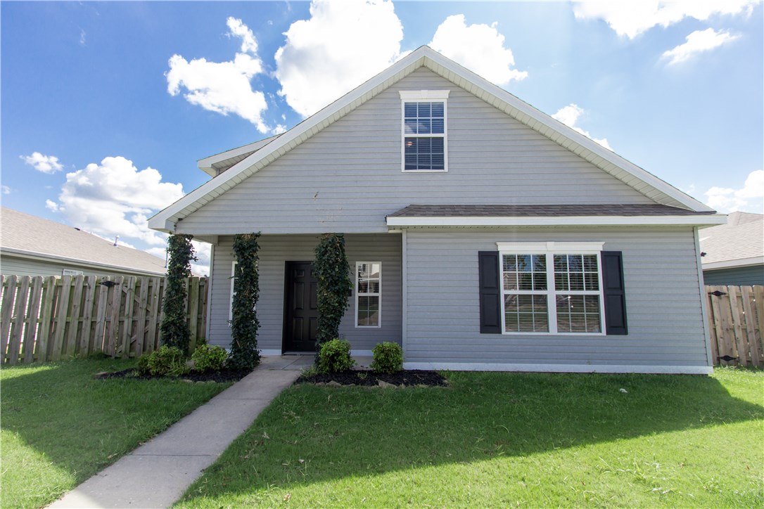 This one is fully loaded.. All appliances included which makes for an extremely easy move in. If you are looking for a great family home or something close to the University for your student this would be the place. 2 bedrooms downstairs and bonus up which would make huge bedroom. Open living room with wood plank floors. Kitchen open to the Living Room. Great covered front porch. Back Alley entrance. Community has great walking trails and park huge with play equipment.