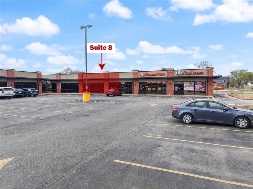+/- 1,750 SF of prime commercial space available for lease just off SW 14th St in Bentonville, offering an excellent location for businesses looking to establish a presence in a high-traffic area. Positioned next to Marco's Pizza, this suite features 8 offices or patient rooms, a reception area, and two restrooms. Previously used as a MedSpa space, all equipment in the space can be purchased for 70% of the actual value. Equipment includes saunas, cold plunge tubs, nuform machine ($75K), biometric scanner, hardwire and security system, massage chairs, towels, computer, reception furniture, and more. The property sits on the "going home" side of SW 14th St., which sees approx. 35,000 VPD, ensuring maximum visibility and accessibility. Additionally, it is conveniently located less than a mile from the Centerton Walmart Neighborhood Market, making it an ideal spot for retail, office, or service-oriented businesses.
