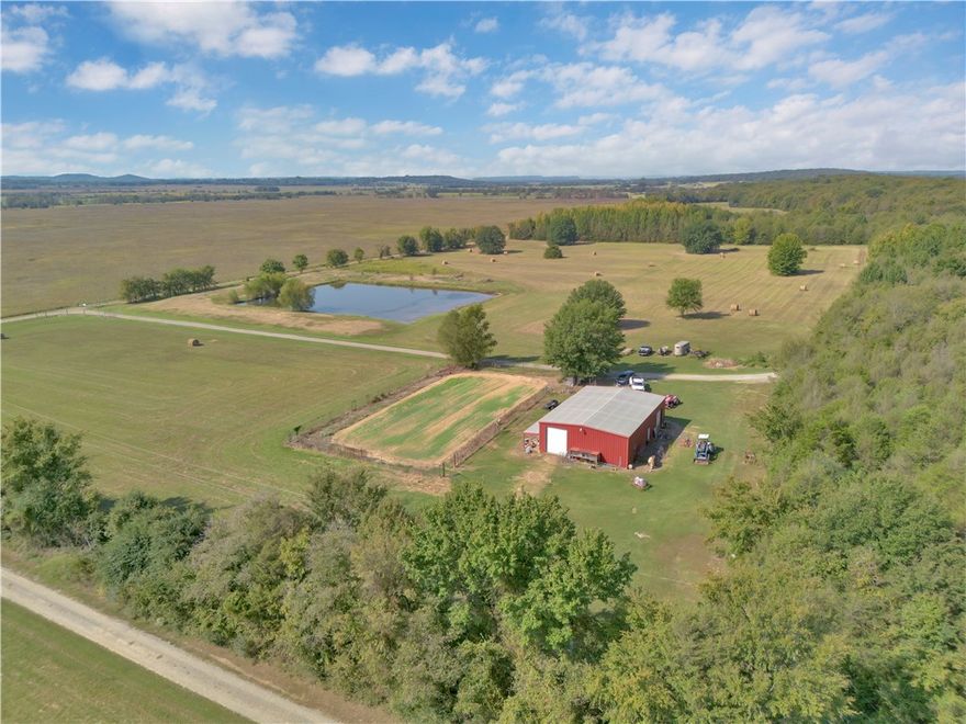 Welcome to your dream country estate! This incredible property offers 40 beautiful acres of open pasture and mature trees ā perfect for your horses, livestock, hunting, or simply enjoying wide open space.  The spacious home boasts over 3,000 sq. ft. of comfortable living, designed for both relaxing and entertaining. Outdoors, youāll love the stocked pond, ideal for peaceful fishing days or picnics by the water. A large shop gives you all the room you need for hobbies, equipment, or a small business ā plus, thereās a 1994 Ford Tractor with brush hog included to help maintain the land from day one. 40 Acres of privacy and space- Large shop & multiple outbuildings - Beautiful stocked pond for fishing & fun - 3,000+ sq. ft. home with room for everyone - Tractor & brush hog convey with property
This is the ideal mix of rural living and practical amenities ā just a short drive from town conveniences. Bring your vision and make this stunning homestead your own!