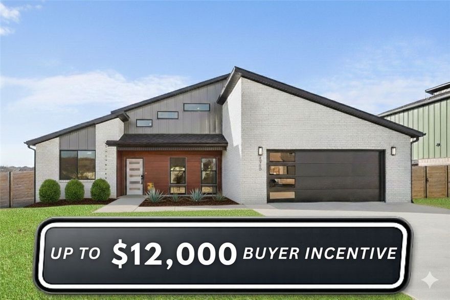 Experience modern luxury in this stunning new construction home, designed with high-end upgrades that far surpass the standard. Perfectly situated near C.L. "Charlie" and Willie George Park and top-rated schools, this open-concept masterpiece features a lavish living room with soaring ceilings and massive windows that flood the home with natural light and LVP flooring throughout the main living areas. Chef’s kitchen is a showstopper, boasting custom floor-to-ceiling soft-close cabinetry, quartz countertops, a butcher block island, pot filler, pantry and premium smart appliances—including a 5-burner gas range, upgraded microwave drawer, refrigerator and vented hood. Retreat to the secluded primary suite for a spa-like experience featuring a frameless glass tile shower, double sinks, smart mirrors and walk in closet. Every detail has been considered, from the epoxy garage floors with an EV charger to the gutters with rain chain, ecobee smart thermostat, mud room with storage, fully fenced yard and covered back patio.