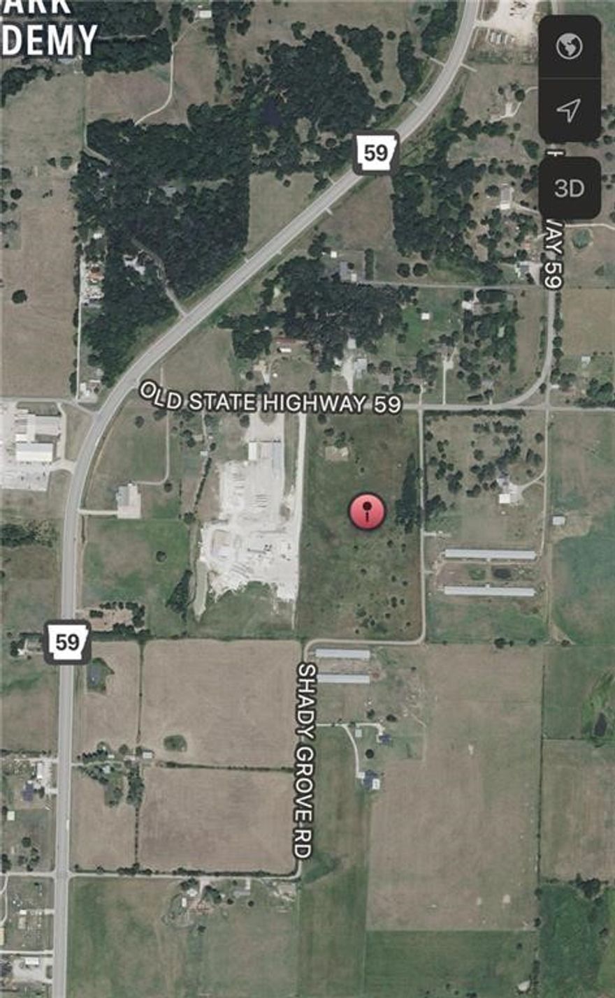 6 Acres m/l Industrial Land – Prime Location Near Highway 59. Unlock the potential of this 6 acre m/l tract of flat, open land ideally positioned for industrial or commercial development. Located just seconds from Arkansas Highway 59 and situated along Old Highway 59, this property offers unmatched accessibility and visibility. •    Zoning: Industrial – ready for a wide range of business uses •    Topography: Level and open, minimizing site prep costs •    Location: Seconds from Highway 59 with easy access to major routes •  Whether you’re seeking a site for manufacturing, logistics, or investment, this property delivers the perfect combination of strategic location, size, and development flexibility. Don’t miss this rare opportunity to secure an industrial-zoned parcel in a high-demand corridor. Owner/agent property. See also MLS# 1320178, 1326206, 1326208 for more options