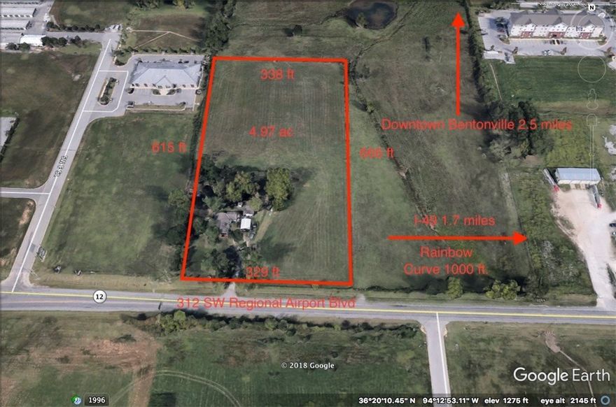 COMMERCIAL OPPORTUNITIES abound on this 4.68 acres M/L  1/8 of a mile from Rainbow Curve on Regional Airport Road. Great for any kind of development, 5 lane hwy with high traffic count. Will be easy to develop, flat with good drainage. Check this one out before you purchase. Lots of opportunities on this one.