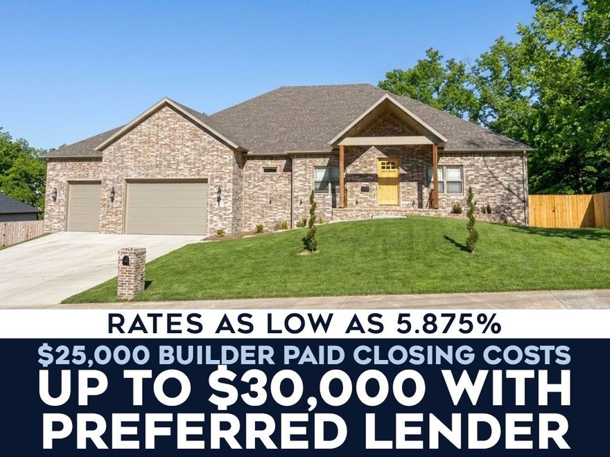 Refined living in this 2024 custom estate on 1.1 acres in Rogers. This 4-bed, 4.5-bath home features a private office and grand bonus room. The lower level offers an in-law suite with a full bath. A private movie room and versatile flex space (5th bed) provide unmatched flexibility. Premium finishes include white oak soft-close cabinetry and a JennAir fridge with matching panels. Vaulted living and dining spaces center around a 10x5 quartz island. The primary suite features a fireplace, dual rain showerheads, and a custom jacuzzi. Enjoy 700+ sq ft of covered patios and a fenced yard. The insulated 3-car garage has 10' doors and 15'4" ceilings. Fiber internet and a gas cooktop complete this luxury retreat. Seller offering $25K in closing costs, plus $5K, for $30K total with preferred lender.