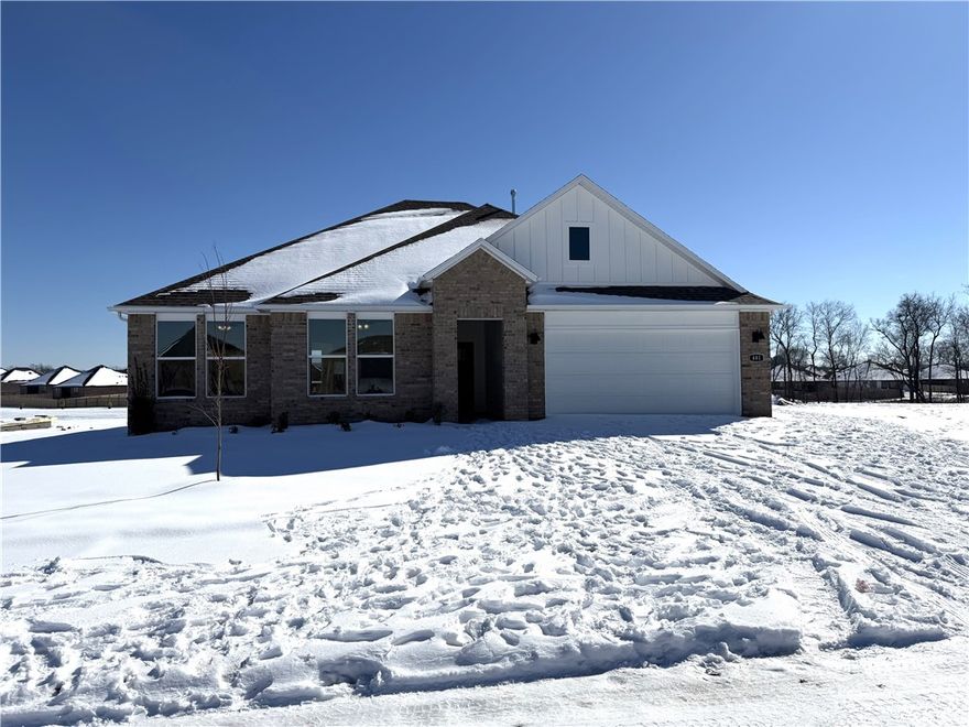 Sold before print! Terrific Truman plan in Goose Creek Village, an impressive subdivision where quality and affordability meet in the heart of Farmington. This home features gorgeous quartz kitchen countertops, stainless steel appliances and a walk-in pantry (per plan). 42-inch upper cabinets with top molding and soft close cabinet doors. Private bedroom one includes a lovely en-suite with quartz counter tops, double sinks, walk-in shower, and walk-in closet. Living room will showcase a beautiful modern Electric Fireplace. These homes feature ceiling fans in all bedrooms and living room! Each home exterior will have brick and Hardie® siding per plan! Covered patio (per plan). Garage Door opener! Taxes and Parcel # TBD. Single-story plans feature Luxury Vinyl plank flooring throughout!
