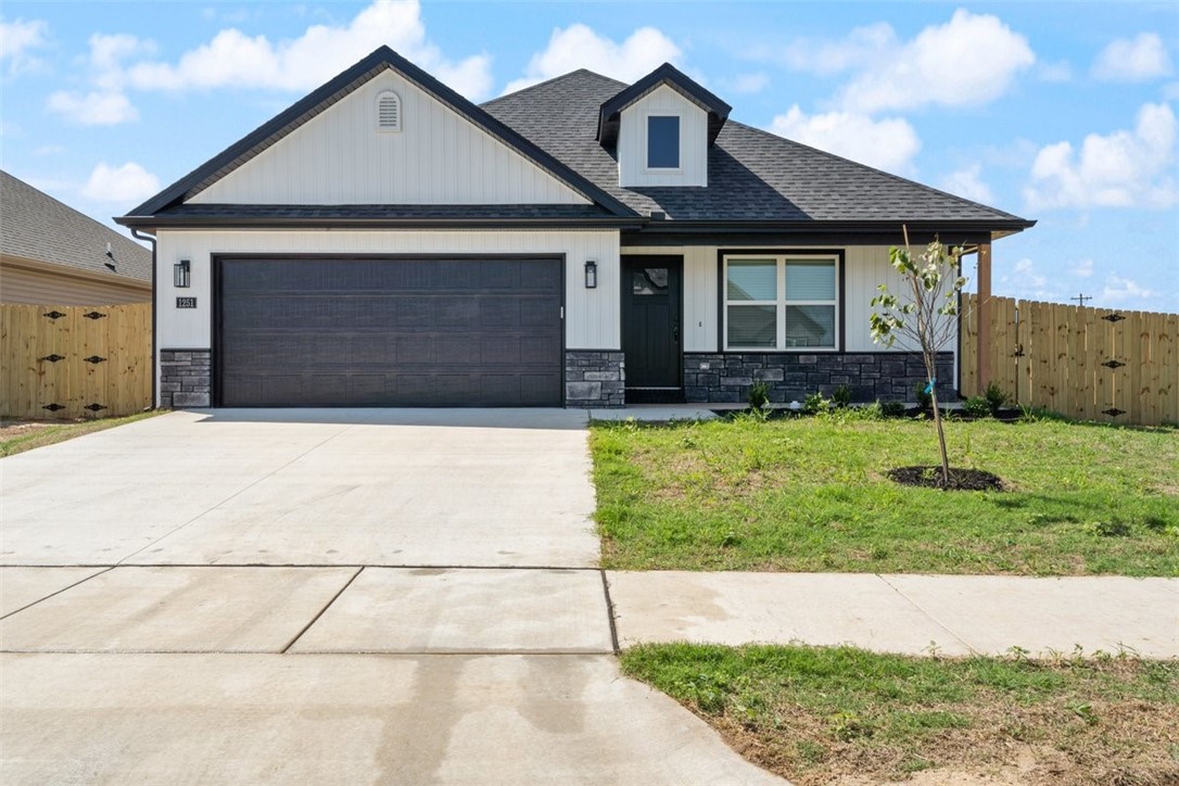Make yourself at home in this brand new Centerton home! This 3 bed/2 bath home features granite counters, beautiful open kitchen and living, split floor plan with a Owner's en suite, and an electric shiplap fireplace. Privacy fence and refrigerator included. This home is located in the ideal location for quick access to all that Bentonville and Centerton have to offer, including restaurants, schools, shopping, bike trails and more! Interior pictures are NOT of the exact home.