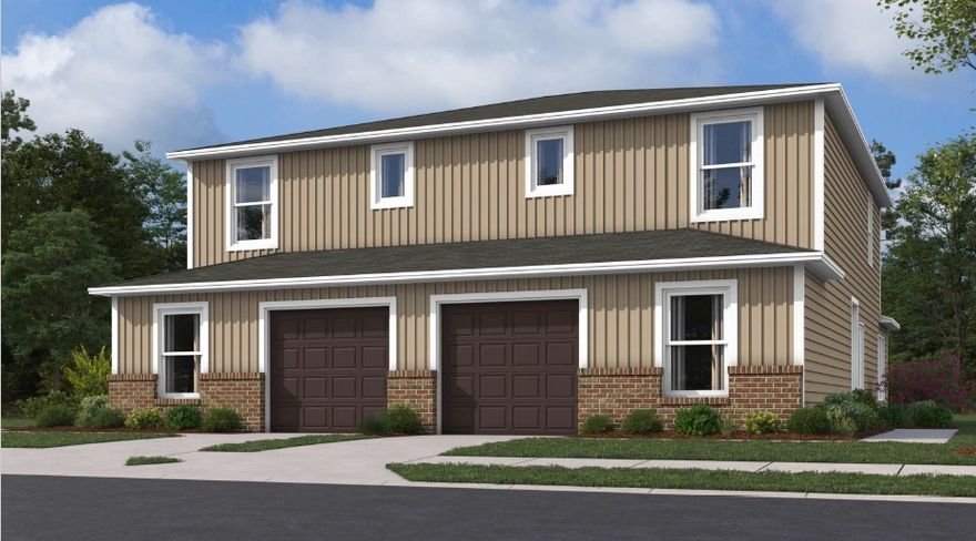Introducing The Elmstead, a beautiful two-story duplex located in a vibrant, new community. This modern home offers 3 spacious bedrooms and 3 bathrooms, featuring a flexible layout that suits a variety of lifestyles. Upstairs, you'll find the serene master suite, complete with a private bathroom and ample closet space. An additional bedroom and bathroom are also located upstairs, providing comfort and privacy for family or guests. The lower level features a third bedroom with its own full bathroom, perfect for visitors, a home office, or a private retreat. The open-concept living area on the main floor is perfect for both relaxing and entertaining. The well-appointed kitchen includes modern appliances, generous counter space, and plenty of storage. With a one-car garage offering secure parking or extra storage, The Elmstead combines practicality with style. Situated in a brand-new community, this home is conveniently located near local amenities, parks, and schools. The Elmstead is the perfect place to call home.