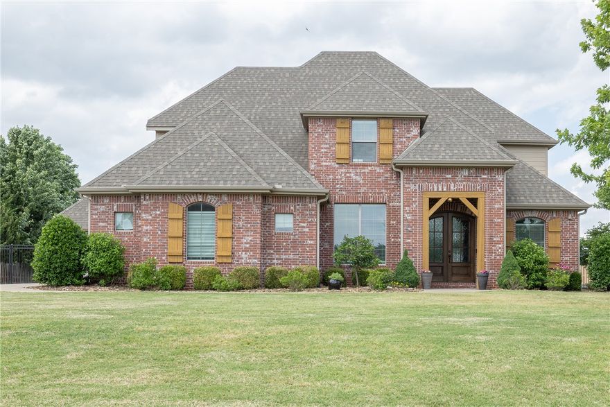 Awesome opportunity to live in East Fayetteville’s gated Waterford community!  3,220 heated and cooled sq ft offers 4 bedrooms, 3 full and 1 half bathrooms, study, formal dining, oversized living, eat in kitchen, separate laundry, and a bonus room!! Amenities include hardwood floors, new carpet in 2021, double ovens, 5 burner gas cooktop, pot filler, dual shower heads in the primary, microwave drawer, refrigerator, central vac, attic storage, the most AMAZING screened in patio with outdoor fireplace and gas grill hook up, in ground basketball goal, a fully privacy fenced backyard, and a 3 car garage.  Community amenities include White River access, fishing ponds, a clubhouse, and community pool.  Zoned for Vandergriff Elementary.