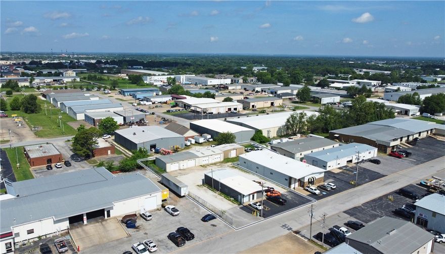 Available: 6,156 SF (three buildings). Asking price: $771,500.00. Zoning: C-2. Grade level doors: 7 total. Yard space: ±0.23 acres. This unique warehouse portfolio consists of three buildings totaling 6,156 square feet. Zoned C-2, the property features ±0.23 acres of yard space and seven grade-level doors. The property offers excellent functionality for a variety of commercial and industrial uses. This site is just a one-minute drive to I-49. The location provides convenient access to major transportation routes. This is an ideal opportunity for users or investors seeking flexible space in a prime location.