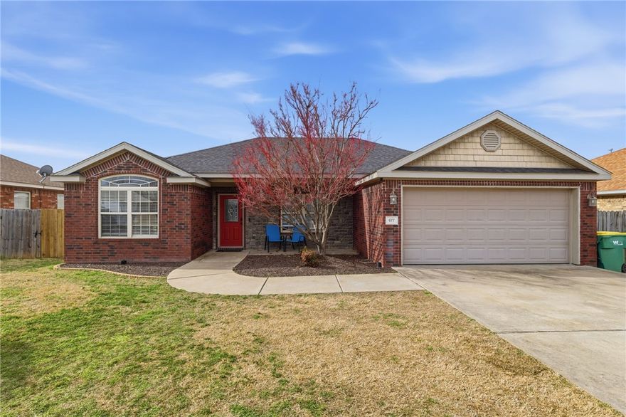 Welcome home to this move-in ready, single-level charmer centrally located in Centerton. This 3 bedroom, 2 bath home features a split floor plan, generous updates, and a large fenced backyard perfect for pets, play, and outdoor entertaining. Step inside to a welcoming living room with a cozy gas log fireplace and newer flooring that carries through the main living spaces. The eat-in kitchen offers all new appliances, a pantry for extra storage, and easy access to the covered back deck, making indoor-outdoor living a breeze. The primary suite is separated from the secondary bedrooms, providing added privacy. Two additional bedrooms and a full bath are located on the opposite side of the home, ideal for family, guests, or a home office. Enjoy peace of mind with a newer roof, newer HVAC system with UV light to help disinfect and improve air quality, and updated flooring throughout. Outside, the large backyard with a wooden privacy fence and covered deck creates a comfortable space to relax or entertain year-round.