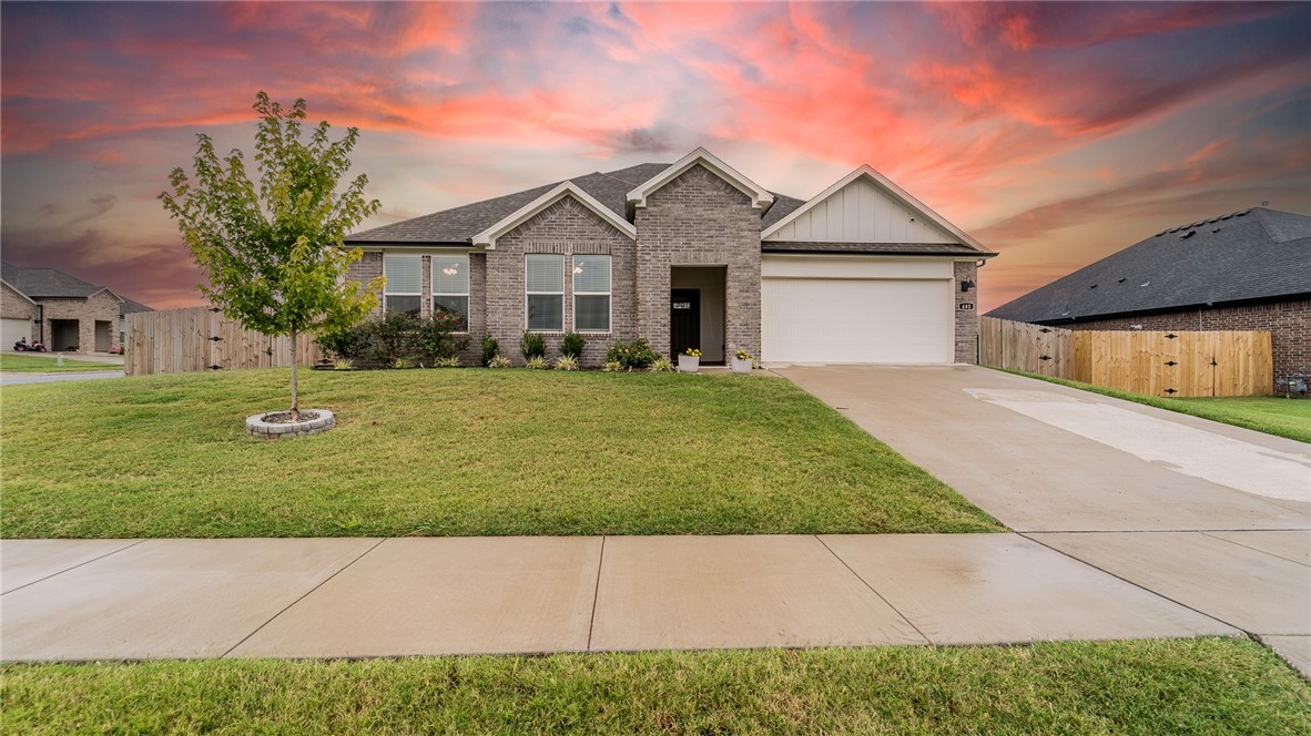 Welcome to Goose Creek Village—where quality meets affordability in the heart of Farmington! The popular Coleman plan by DR Horton offers an open-concept layout with a spacious kitchen overlooking the living room, perfect for entertaining. Enjoy the large covered back patio and cozy electric fireplace with heater in the living area. The kitchen boasts a stunning island, quartz countertops, stainless steel appliances, and a walk-in pantry. The private primary suite features a luxurious en-suite with double quartz vanities, an oversized shower, and a walk-in closet. Additional highlights include luxury vinyl flooring throughout, ceiling fans in every bedroom and the living room, and a four-sided brick exterior for timeless curb appeal.