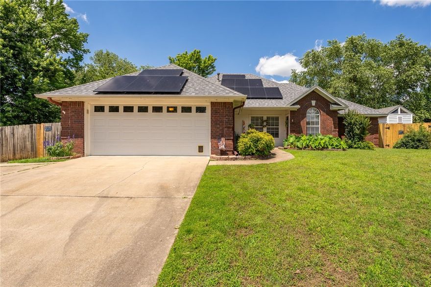 Private Oasis with a Dream 3,240 sq ft Shop on Nearly an Acre in Van Buren.Welcome to this one-of-a-kind 3-bedroom,2-bath home on a quiet cul-de-sac.1,877 sq ft open split floor plan home offers privacy,space & stunning natural beauty.Main Home Features Open & bright interior w vaulted ceilings & abundant natural light.Updated Chef's kitchen w gorgeous granite countertops,breakfast bar, gas range & new cabinetry.Spacious living room has a cozy gas fireplace.Primary suite includes 2 walk-in closets & a remodeled spa-like bathroom-dual vanities & walk-in tiled shower.Outdoor Living Oasis: Covered patio,Trex deck perfect for relaxing or entertaining,Tranquil views of Cedar Creek w your own private walk bridge surrounded by natural wildlife.Shop & Guest Quarters 60x40 shop w electric,water & bathroom.2 rooms on Upper level ideal for a guest suite/office. Add 31x18 garage w electric/water.RV parking/hookups tons of space for vehicles,boats,equipment.In-ground storm shelter, Solar panels 1 yr old,New Roof.1 mile to I-40