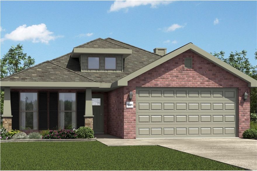 This floor plan is a 3-bedroom, 2-bathroom 1760 square
feet home featuring 10-foot ceilings in the entryway,
kitchen, living area, and primary bedroom, plus dual
vanities in the primary bathroom, the 1750 Series delivers
the luxury of a larger floor plan. This plan series has an
inviting entryway that provides privacy. Enjoy a large,
covered back patio and a garden tub in the primary
bathroom. Taxes subject to change based on new construction.