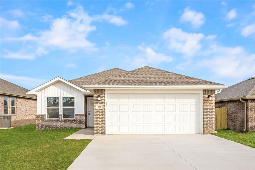 This hybrid plan offers the luxury of a brick exterior, with the affordability
of cottage finishes inside. Gather around the spacious kitchen island with
friends and family, and enjoy the privacy of a secluded primary suite with
a sizable walk-in closet. This 3 bedroom, 2 bathroom plan with modern
finishes is the definition of affordable luxury.

Taxes subject to change based on new construction.