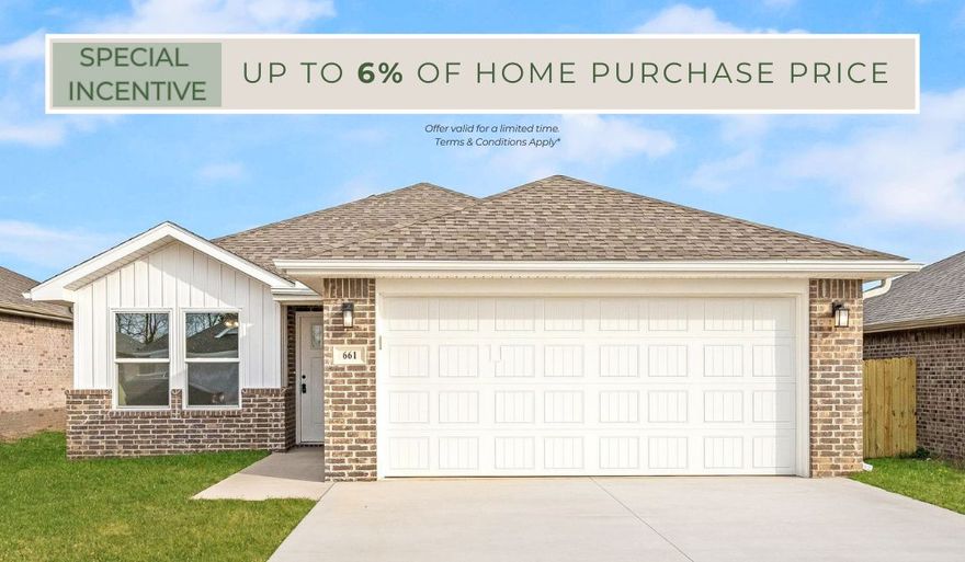 This hybrid plan offers the luxury of a brick exterior, with the affordability
of cottage finishes inside. Gather around the spacious kitchen island with
friends and family, and enjoy the privacy of a secluded primary suite with
a sizable walk-in closet. This 3 bedroom, 2 bathroom plan with modern
finishes is the definition of affordable luxury.

Taxes subject to change based on new construction.