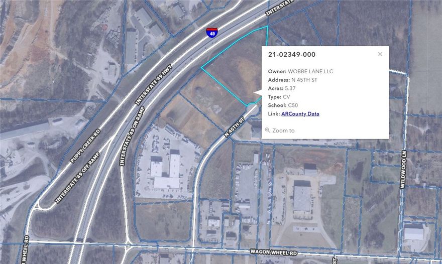 Commercial Lot(s)  that are adjacent to and visible from I-49 and are ready for vertical development. Zoning is C-6 (Large Product Retail Sales) and utilities are at the Street.  These lots have good soils (subject to GeoTech confirmation by Buyer) and are ready for development.  This/These lot(s) offer the opportunity to make your business prominently visible to I-49 traffic.  Lots 4 and Lots 5 can be combined for a total of approximately 9.82 acres.