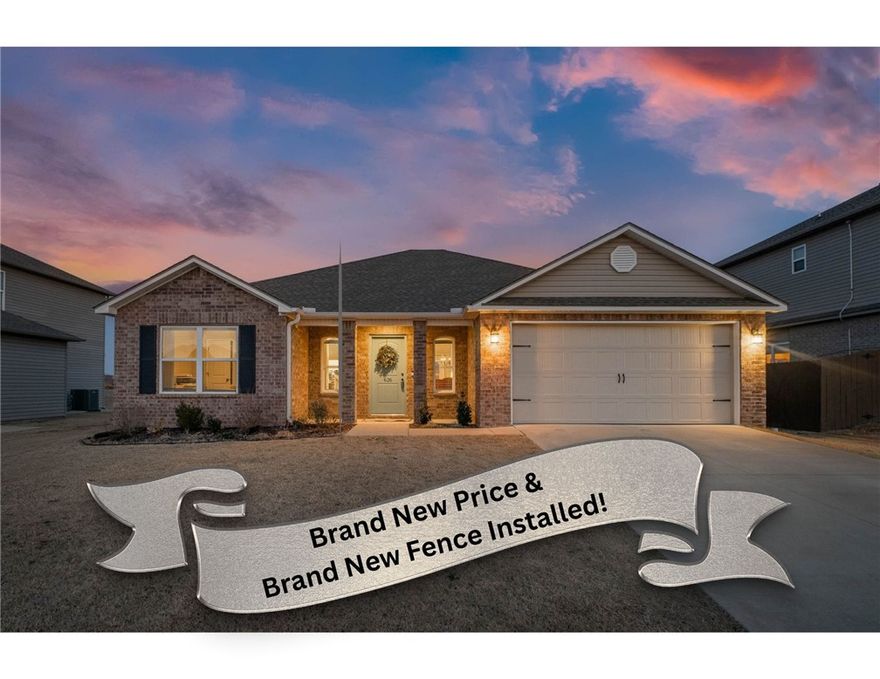 Welcome Home! Brand new fence installed, new photos coming soon! This beautiful ranch house in the well-sought after Lakewood Crossing community is situated in a prime location offering unparalleled access to the Pleasant Grove/Pinnacle Hills/Promenade corridor of Northwest Arkansas. This quaint, well taken care of home has an open and functional layout for everyday living that is turnkey and move in ready. Inviting curb appeal combined with upgrades such as landscaping, luxury vinyl flooring, modern comfort, stainless steel appliances, and strategic location make this a perfect place to call home! This neighborhood also has a central nature area with a walking path as an added bonus!