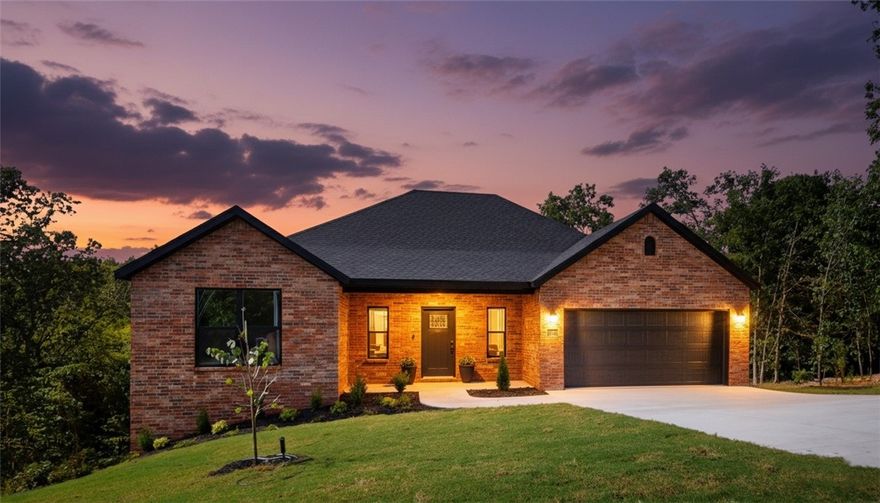 Bright & fresh—this 4-bed, 2-bath new construction is your peaceful Ozark retreat. Set in wooded Bella Vista with vibrant seasonal color, it offers privacy and space to breathe.
Step inside to an open, light-filled layout with high ceilings & seamless flow. The kitchen shines with a granite island, stainless steel appliances, pantry, and a cozy gas fireplace.
Durable LVP flooring throughout. The fourth bedroom flexes easily as a home office or creative studio. Step out onto the elevated deck to take in wooded views—bonus: water recirculation system & a 2-year builder warranty.
Just minutes from Tunnel Vision Bike Trail, Scotsdale Golf Course, & essentials. A 10-minute drive gets you to Branchwood Rec Center—pickleball, tennis, fitness, & Bella Vista’s only indoor pool.
Come home to peace, privacy, and possibility. Ready to tour? Let’s make it happen.