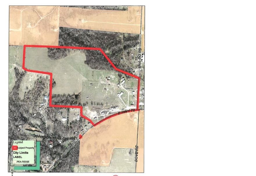 Great location for a residential subdivision and still close to I 49! Corner lot would be an excellent commercial location and Hwy 72 & It'll Do Road frontage for commercial with residential on remaining approximately 55 acres! Seller would consider selling the commercial and residential separately. Pea Ridge is a hot market! There are not many locations like this one!