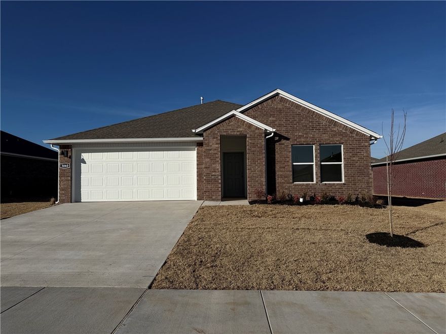 Sold before print! Jubilant Justin plan in West Wind! Each home in West Wind was meticulously crafted with attention to detail, creating a space that feels both luxurious and welcoming. These homes are complete with granite kitchen countertops, 36-inch cabinets, and stainless-steel appliances! The primary bath features double sinks, and a walk-in shower! The secondary bath will have a tub/shower. Each home features LVP flooring throughout (per plan). These homes offer a covered patio (per plan), garage door opener, landscape package (per plan), and beautiful 4 Sides brick with Hardie® Fascia (per plan). Bentonville Schools! Whether relocating for work, family, or adventure, Centerton offers a perfect balance of convenience, culture, and outdoor activities. These properties are located in the city limits of Centerton. Gravette Post Office will be handling the mail in this subdivision, and they will have a Gravette zip code.