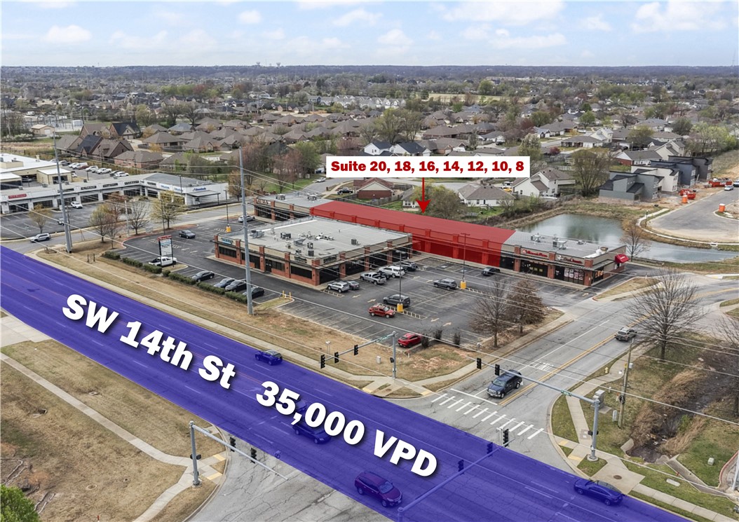 +/- 1,200 to 9,300 SF of prime commercial space available for lease just off SW 14th St in Bentonville,
offering an excellent location for businesses looking to establish a presence in a high-traffic area.
Positioned in the back building, this suite is currently in shell condition, providing a blank slate for
customization to meet the needs of the future tenant. The landlord will white box the space and build at least one ADA bathroom for a qualified tenant. The property sits on the "going home" side of SW
14th St., which sees approx. 35,000 VPD, ensuring maximum visibility and accessibility. Additionally, it is
conveniently located less than a mile from the Centerton Walmart Neighborhood Market, making it an
ideal spot for retail, office, or service-oriented businesses. Space can be divided into smaller suites if needed.