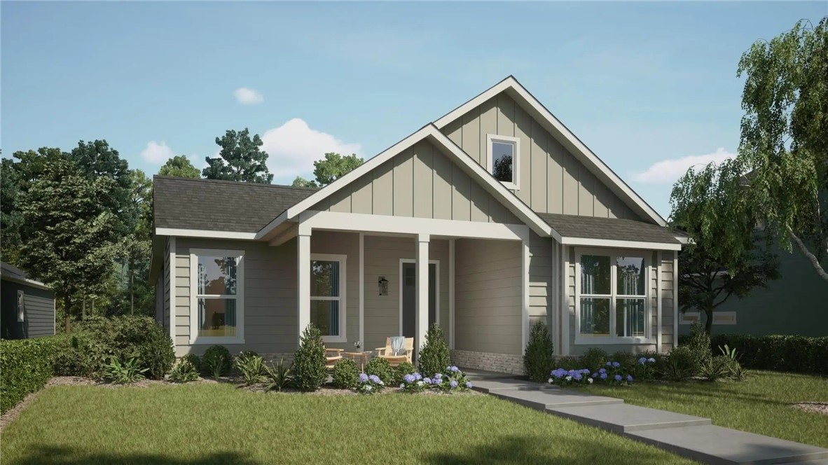 The Holly is a beautiful single-story home with an open floor plan, perfect for modern living. The living room features a cozy fireplace that warms the heart as you look out onto the covered patio and charming side yard. The kitchen, visible from the family room, includes an oversized island for extra seating, a pantry for storage, and ample space for your dining table. The owner's suite is located at the back of the home, offering a large closet and a stunning bathroom—providing both privacy and a peaceful retreat. More than just a home, The Holly offers low-maintenance yards and proximity to a park with walking trails. It's a place where you can unwind, create lasting memories, and truly enjoy the joy of living.