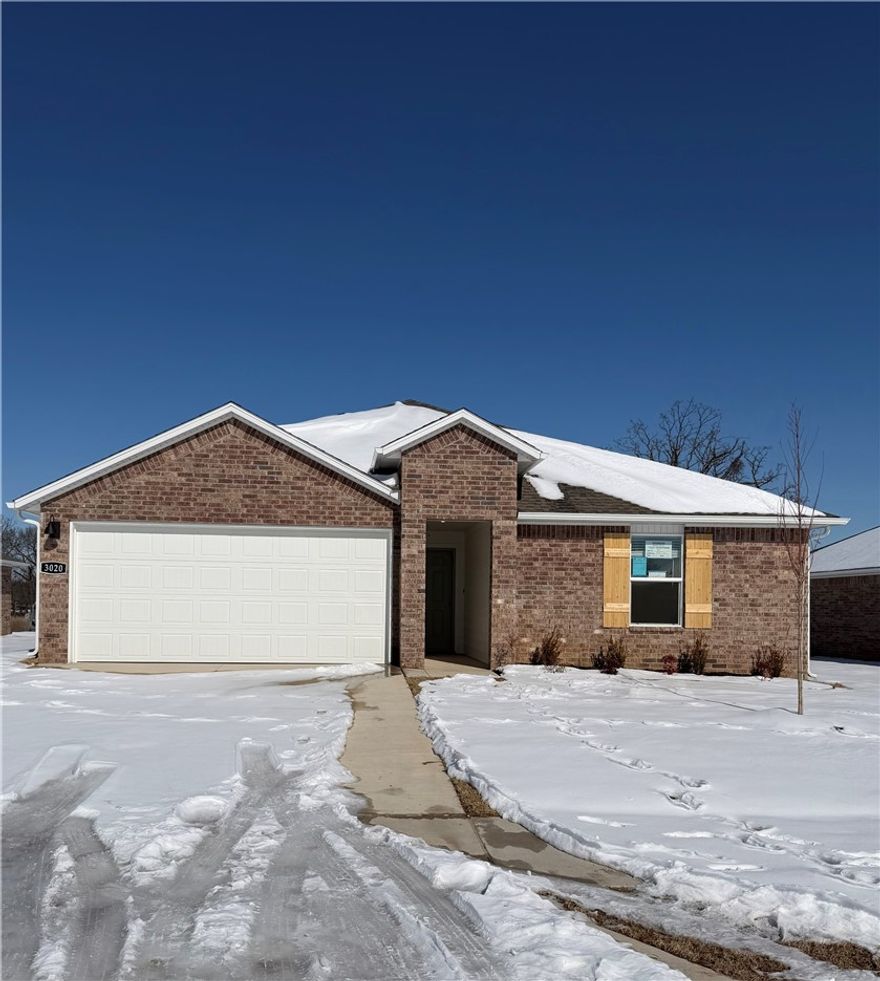 Sold before print! Beautiful Bryant plan in West Wind! Each home in West Wind was meticulously crafted with attention to detail, creating a space that feels both luxurious and welcoming. These homes are complete with granite kitchen countertops, 36-inch cabinets, and stainless-steel appliances! The primary bath features double sinks, and a walk-in shower! The secondary bath will have a tub/shower. Each home features LVP flooring throughout (per plan). These homes offer a covered patio (per plan), garage door opener, landscape package (per plan), and beautiful 4 Sides brick with Hardie® Fascia (per plan). Bentonville Schools! These properties are located in the city limits of Centerton. Gravette Post Office will be handling the mail in this subdivision, and they will have a Gravette zip code.