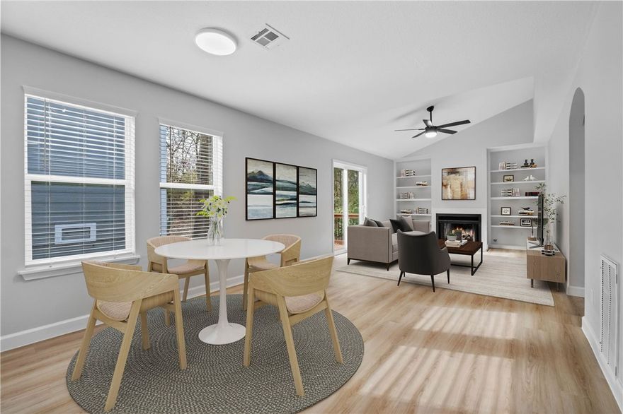 Beautifully renovated home in East Fayetteville - steps from Gulley Park.  Welcome to this fully updated 2 bed, 2 bath home located just a short walk from Gulley Park, local trails, and popular restaurants, and only minutes from the U of A and the Entertainment District.  Nearly every inch of this home has been refreshed, including a new roof, gutters, windows, Hardie siding, interior and exterior paint, LVP flooring, quartz countertops, and stainless steel appliances.  The thoughtful split floor plan features a lovely living room with built-in bookcases and a cozy fireplace - perfect for relaxing or entertaining.  The updated kitchen offers modern finishes and convenient access to the pantry, utility room, and a 2-car garage.  Located in a quiet, established neighborhood, residents enjoy access to a park with a walking trail, a community pool, and tennis courts.  A full renovation of the pool and tennis courts is already planned, adding even more value to this property.  This home is a must see!