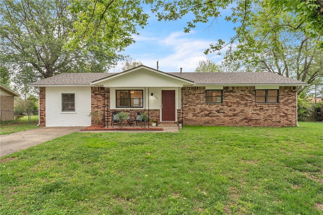 Stunning move in ready affordable home in an outstanding location. This home has a brand new roof, installed June 9th 2025, and a new water heater in May of 2025. The curb appeal with the mature tress and cozy front porch for sitting will grab you as you pull up for your showing. Open the front door and see that your new home has been freshly painted both inside and outside. House features newer carpet through out. The spacious living room is plenty big for the entire family to gather and enjoy a movie or the game. When it is time to eat, the kitchen has plenty of cabinets for storage and lots of counter space to cook a great meal for the family to enjoy in the eat-in-kitchen. A large laundry room also adds extra storage for all your needs. The primary bedroom adds an ensuite for convenience and two other spacious bedrooms have their own bathroom to you as well. Outside the kids and pets can enjoy the huge fenced backyard and dad can use the shed to hold all his stuff. Don't miss this home! All appliances convey.