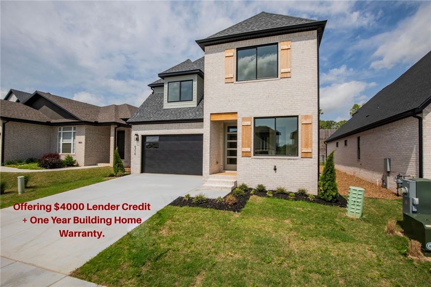 Step into elevated living with this stunning new construction home inside the gates of Shadow Valley, perfectly positioned just across from the golf course. Featuring 4 bedrooms and 3 bathrooms, this thoughtfully designed home blends style and function at every turn.  The main level offers all primary living spaces, including two bedrooms and two full baths. The open-concept kitchen and living area is light-filled and functional, complete with double ovens, a gas range, and stainless steel appliances. Step outside to a covered patio with a gas fireplaceāperfect for entertaining or relaxing year-round.  Upstairs, you'll find two additional bedrooms and a full bath, creating flexible space for guests, family, or a private retreat.  Donāt miss your chance to call one of Rogers' most desirable golf communities home.  Welcome home.