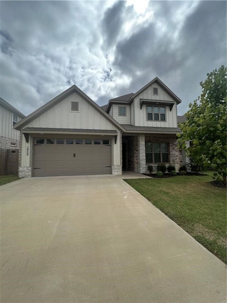 Step onto the covered front porch and into the welcoming entryway, where you’ll find a convenient guest bedroom and full bathroom on the first floor. The grand entry leads into a spacious main living area, ideal for entertaining friends and family. The kitchen boasts a walk-in pantry, ample cabinet and countertop space, and a large island. Adjacent to the living area, the primary features a luxurious master bathroom with a double vanity, walk in shower, and a spacious walk in closet. This is a MUST SEE!
