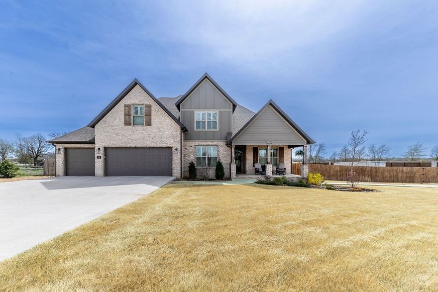 Check out this amazing home on 1.38 acres in West Springdale! Pre-Inspected, Home Warranty, and Pre-Title Search!
This stunning home greets you with its large front Covered patio, 2 concrete parking areas, 3 car garage & Privacy Fencing. 4 bedrooms plus office(with closet) and upstairs bonus, 3 full baths, (master suite, guest bedroom, & full guest bath on main level) spacious kitchen and dining area, and open living area with gas fireplace. Shiplap accent wall in Primary, large jacuzzi tub, his and her vanities, and tiled shower. Private entertaining backyard heated pool and pavillion with added bathroom/changing area.